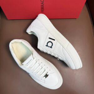 ferragamo premium cowhide sneake white
