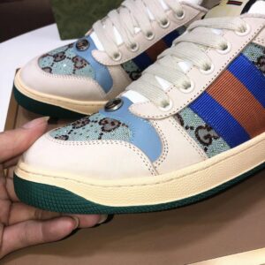 gucci distressed screener sneaker blue