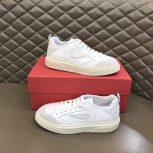 ferragamo multi material casual sneakers white
