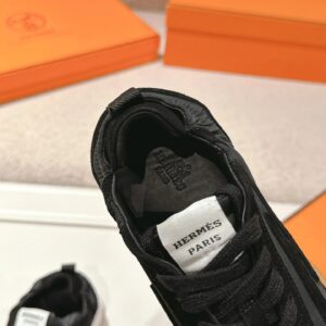 hermes jet suede sneakers black