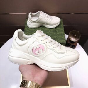 gucci rhyton clunky sneakers white pink