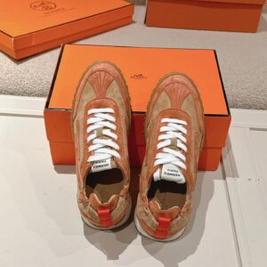 hermes jet suede sneakers brown