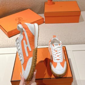 hermes jet suede sneakers orange