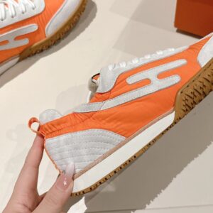 hermes jet suede sneakers orange