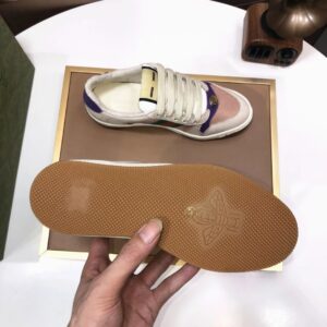 gucci distressed screener sneaker beige