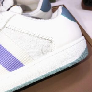 gucci distressed screener sneaker white blue