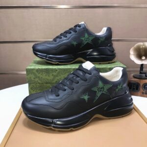 gucci rhyton clunky sneakers black green