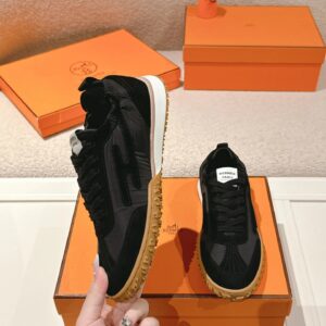 hermes jet suede sneakers black