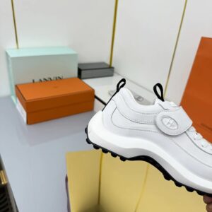 hermes loop leather sneakers white