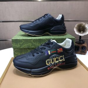 gucci rhyton clunky sneakers black gold