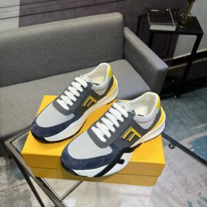 fendi flow men's fashion sneakers yellow blue