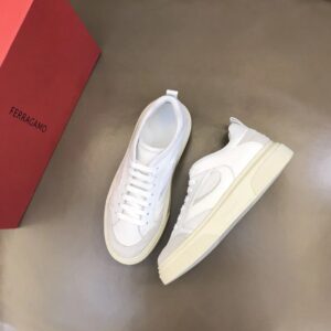 ferragamo multi material casual sneakers white