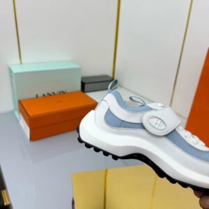 hermes loop leather sneakers blue