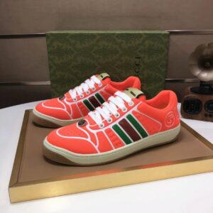 gucci distressed screener sneaker red pink