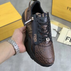 fendi flow casual sneakers cowhide brown
