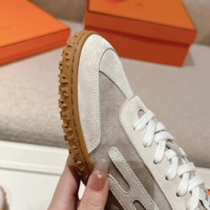 hermes jet suede sneakers off white