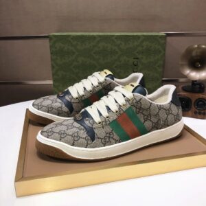 gucci distressed screener sneaker grey