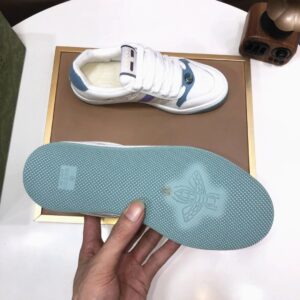gucci distressed screener sneaker white blue