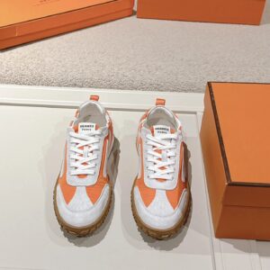 hermes jet suede sneakers orange