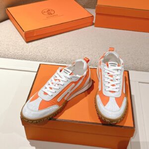 hermes jet suede sneakers orange