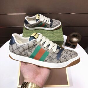 gucci distressed screener sneaker grey