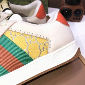gucci distressed screener sneaker yellow