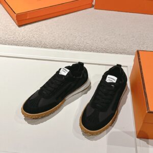 hermes jet suede sneakers black