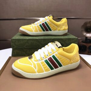 gucci distressed screener sneaker yellow