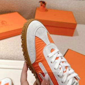 hermes jet suede sneakers orange