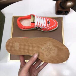 gucci distressed screener sneaker red pink
