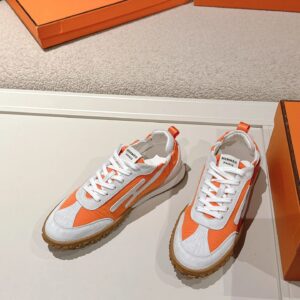 hermes jet suede sneakers orange