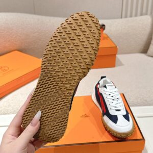 hermes jet suede sneakers black red