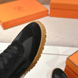 hermes jet suede sneakers black