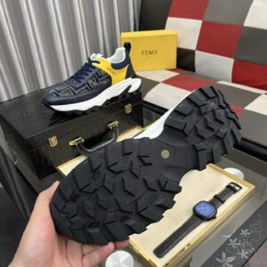 fendi classic sneakers navy blue yellow