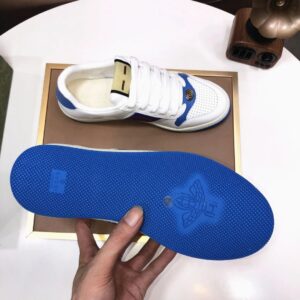 gucci distressed screener sneaker white blue