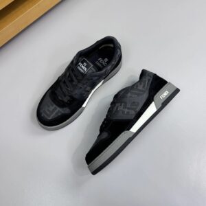 fendi suede sneakers black
