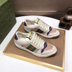 gucci distressed screener sneaker beige