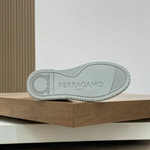 ferragamo napa leather sneakers white