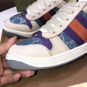 gucci distressed screener sneaker blue