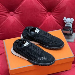 hermes jet suede mesh sneakers black