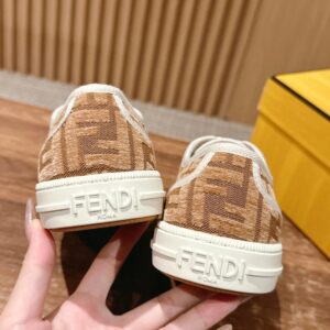 fendi canvas sneakers light brown