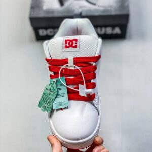 dc shoes casual sneakers white red