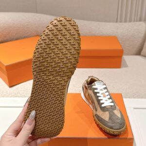 hermes jet suede sneakers dark brown