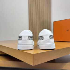 hermes day nappa sneakers white gray