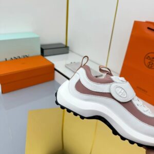 hermes loop leather sneakers pink