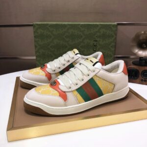 gucci distressed screener sneaker yellow