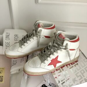 golden goose sky star high top sneakers red