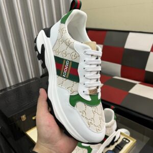 gucci signature sneakers white green