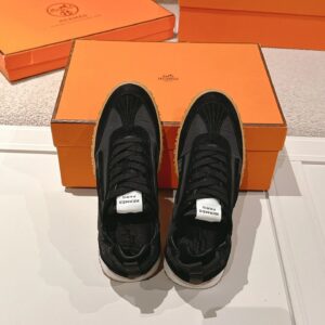 hermes jet suede sneakers black
