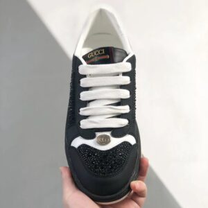 gucci distressed screener sneaker black